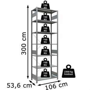 Produktbild für Schwerlastregal Schulte 12752, 7 Metallböden
