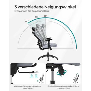 Produktbild für Bürostuhl Songmics OBN063G01