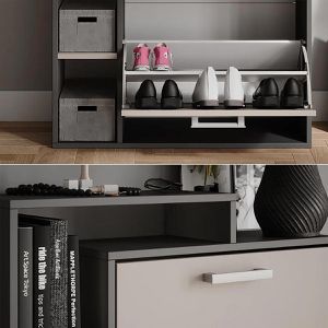 Produktbild für Schuhschrank Vicco Orlando, anthrazit / greige