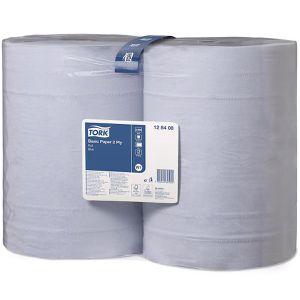 Produktbild für Putztuchrolle Tork 128408, W1, aus Recyclingpapier, blau