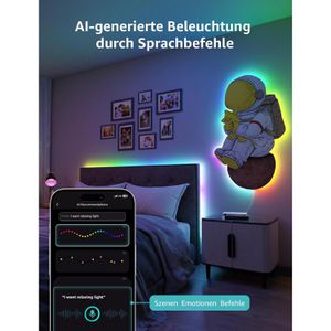 Produktbild für LED-Streifen Lepro S1 Smart KI, dimmbar, weiß + RGB