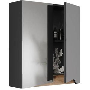 Produktbild für Spiegelschrank Vicco Marelle, anthrazit / artisan eiche