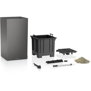 Produktbild für Übertopf Lechuza CANTO Premium 40 LED high, grau, 40x76x40 cm