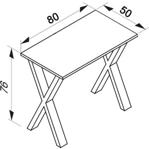 Produktbild für Schreibtisch VCM Lona, 914612, sonoma eiche / schwarz
