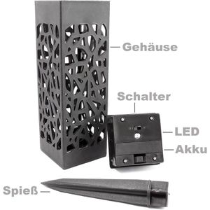 Produktbild für Wegeleuchte Eaxus Hollow, Kunststoff, anthrazit, mit Solar