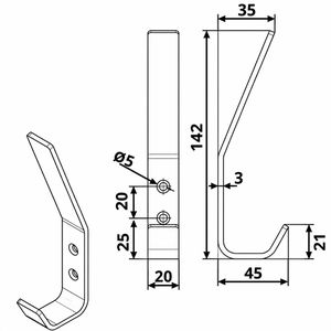 Produktbild für Garderobenhaken SO-TECH Loxten, 127038, schwarz