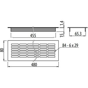 Produktbild für Lüftungsgitter SO-TECH 125363, schwarz, Aluminium