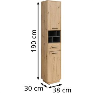 Produktbild für Badschrank Vicco Beatrice, 4 Füße, anthrazit / artisan eiche