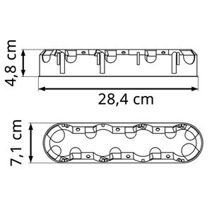Produktbild für Hohlwanddose Kaiser-Elektro 9254-22, 284 x 71 mm, 4-fach
