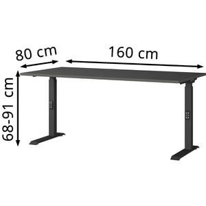 Produktbild für Schreibtisch Germania Mailand, 7911-547, graphit / schwarz