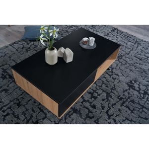 Produktbild für Couchtisch Wohnling WL6.659, aus Holz, schwarz / eiche