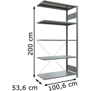 Produktbild für Anbauregal Schulte 12755, 5 Metallböden