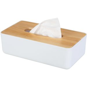 Produktbild für Taschentuchbox Wenko Rotello, aus Kunststoff &amp; Bambus