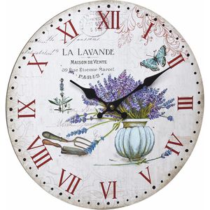 Wanduhr TFA 60.3045.14 La Lavande, Holz, analog, Quarzuhr
