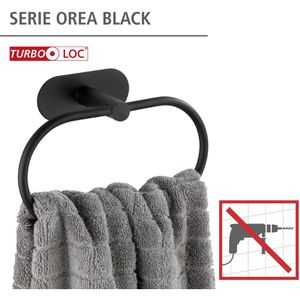 Produktbild für Handtuchhalter Wenko Orea Black Matt Turbo-Loc, schwarz