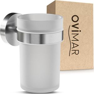 Zahnputzbecher ovimar Nordre, aus satiniertem Glas