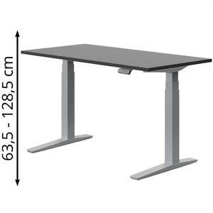 Produktbild für Schreibtisch FlexiSpot E7S-Pro 2026, schwarz / grau