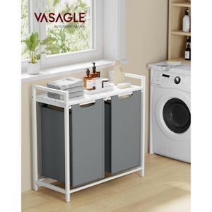 Produktbild für Wäschekorb Vasagle BLH201W11, weiß, 2 Fächer