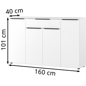 Produktbild für Sideboard Germania Mailand, 4374-84, aus Holz, weiß