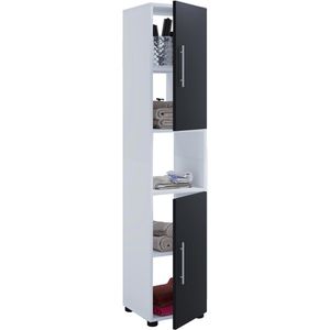 Produktbild für Badschrank VCM Flandu 913687, mit 4 Füßen, schwarz / weiß