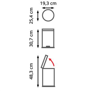 Produktbild für Mülleimer Simplehuman CW1852CB, silber