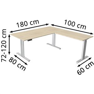 Produktbild für Schreibtisch Kerkmann Move 3 Tube, ahorn / silber