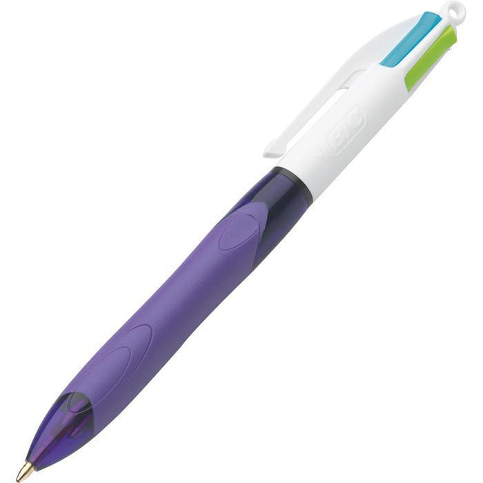 BIC 4 Colours GRIP Fashion Kugelschreiber – Display Mit 24 Stück, In Pastellfarben, Strichstärke 0,4 Mm