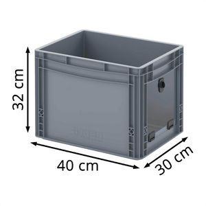 Produktbild für Eurobox AUER EG SKS 43/32 HG, grau, mit Acrylglas-Sichtklappe