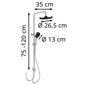 Produktbild für Duschsystem Wenko Softwater, verchromt / schwarz