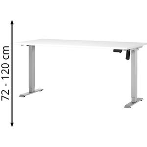 Produktbild für Schreibtisch Germania Profi 3.0, 8025-639, weiß / silber
