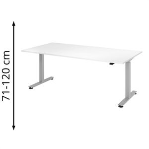 Schreibtisch Hammerbacher XMST 2E, weiß / silber