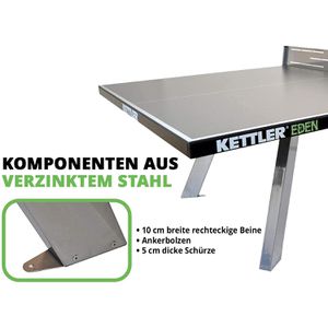 Produktbild für Tischtennisplatte KETTLER Eden, 10 mm Platte, Outdoor