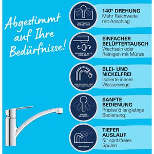 Produktbild für Küchenarmatur GROHE Start 30530002, chrom