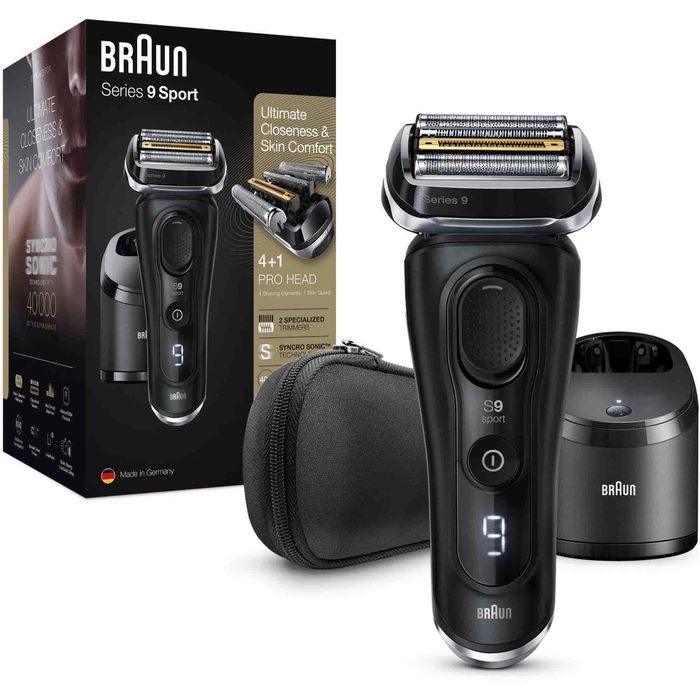 Braun Elektrorasierer Series 9 Sport, 9352cc, Wet&Dry, 4+1 Scherkopf, Etui und Reinigungsstation – Böttcher AG