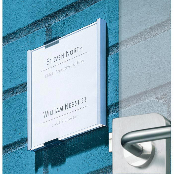 Durable Türschild 4802-23, Info Sign, silber, aus Aluminium, 14,9 x 14 ...