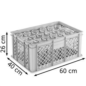 Produktbild für Eurobox Alpha-Paletten Gläserkiste, grau, 53 Liter