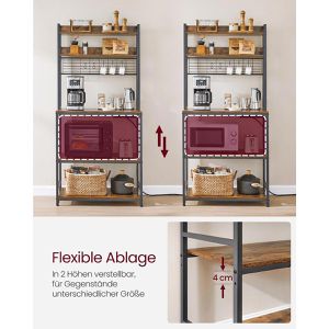 Produktbild für Küchenregal Vasagle KKS025B02EU, graubraun