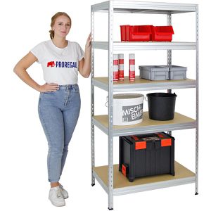 Produktbild für Schwerlastregal PROREGAL Rivet, 5 Holzböden