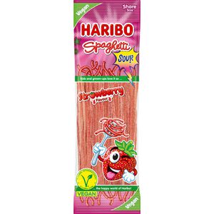 Produktbild für Fruchtgummis Haribo Spaghetti Strawbeery Sour