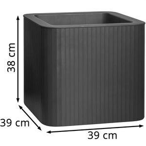 Produktbild für Pflanzkasten Florus Jive Quadrat Stripe 40 anthrazit