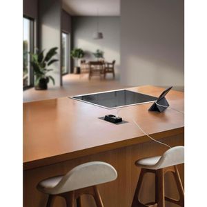 Produktbild für Einbausteckdose EVOline Spin, mit 2,5 m Kabel, klappbar
