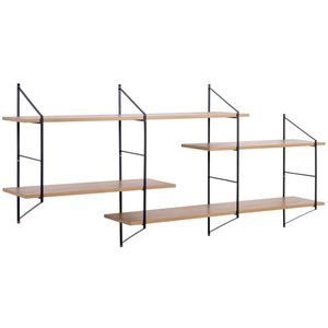 Wandregal AC-Design Belfast, schwarz / wildeiche