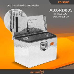 Produktbild für Deichselbox ALUBOX-Alukiste ABX-RD005, Aluminium Riffelblech