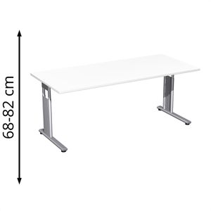 Schreibtisch Geramöbel Flex S-617146-WS, weiß / silber