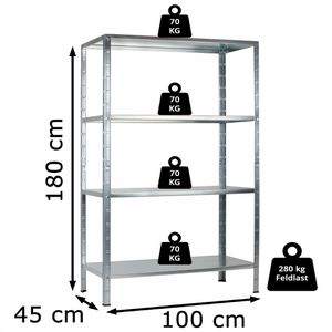 Produktbild für Schwerlastregal Schulte-Regalwelt 4 Metallböden