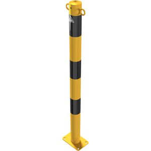 Produktbild für Absperrpfosten Schake 460PBG/2, 2 Ösen, schwarz/gelb, Metall