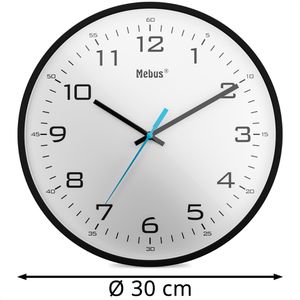 Produktbild für Wanduhr Mebus 16247, Kunststoff, analog, Quarzuhr