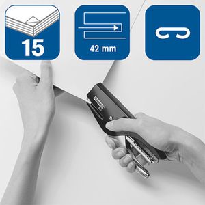 Produktbild für Heftzange Rapid S51 Supreme Soft Grip, aus Metall, grün