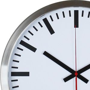 Produktbild für Wanduhr Eurotime 56862, Aluminium, analog, Funkuhr