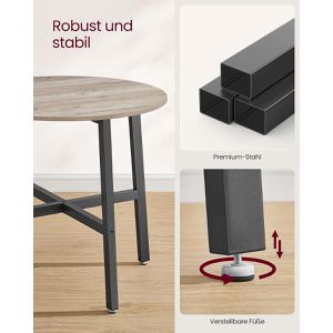 Produktbild für Esstisch Vasagle KDT080G01, graubraun